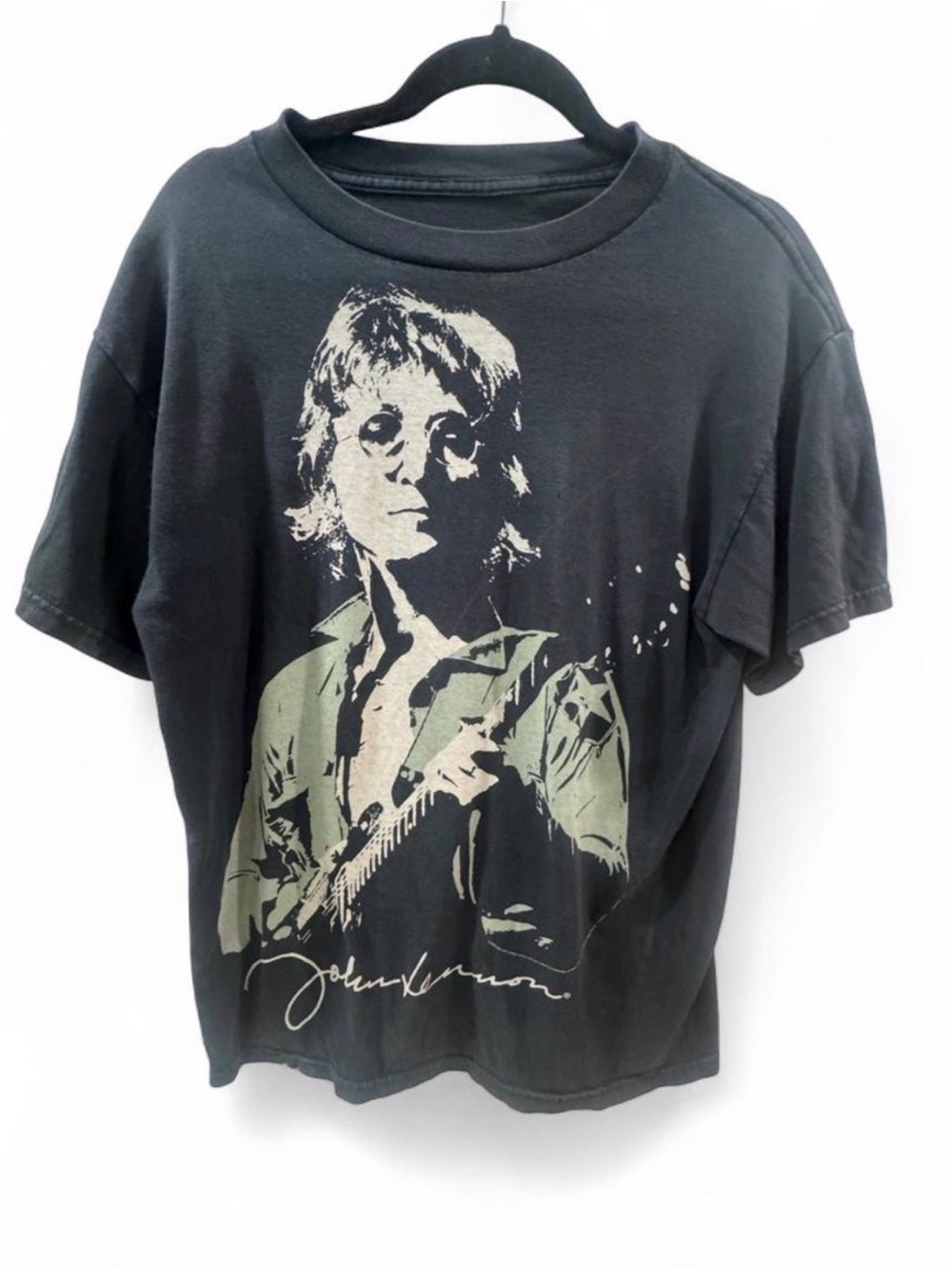 Official 2009 John Lennon Bob Gruen Graphic Band Tee Black Small